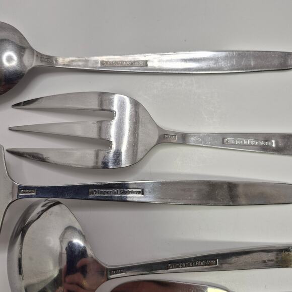 Imperial Stainless Japan 5-piece Serving Set IMI57 Vintage Floral - Picture 11 of 15